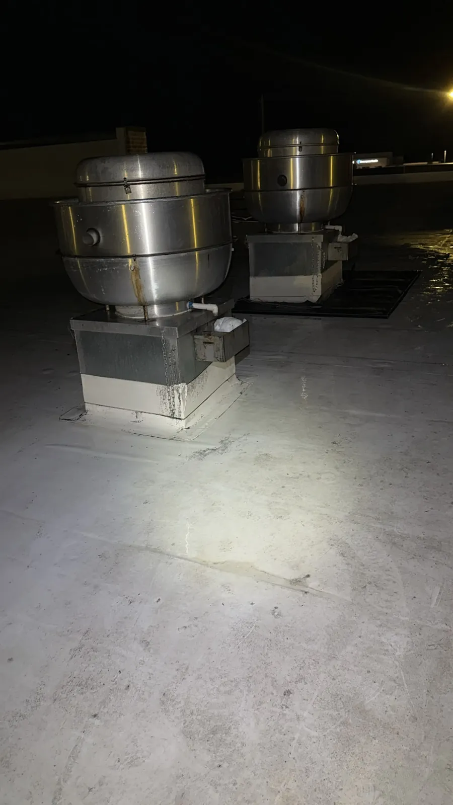 The same roof after grease removal, before fitting GreaseBlock
